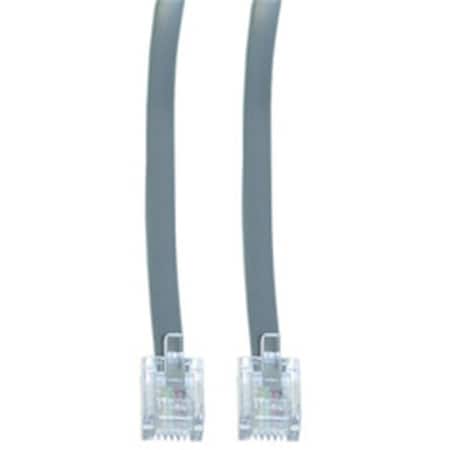 Cable Wholesale CableWholesale 8101-64125 Telephone Cord (Data); RJ11; 6P; 4C; Silver Satin; Straight; 25 foot 8101-64125